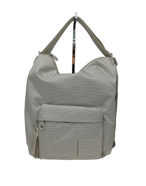 MANDARINA DUCK QMT09  MD20 HOBO, BORSA/ZAINO GRANDE IN TESSUTO MD20 COLORE AVORIO, LAMPO CENTRALE E TASCONE FRONTALE