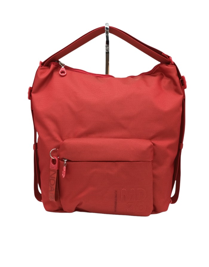 MANDARINA DUCK QMT09  MD20 HOBO, BORSA/ZAINO GRANDE IN TESSUTO MD20 COLORE SALSA, LAMPO CENTRALE E TASCONE FRONTALE