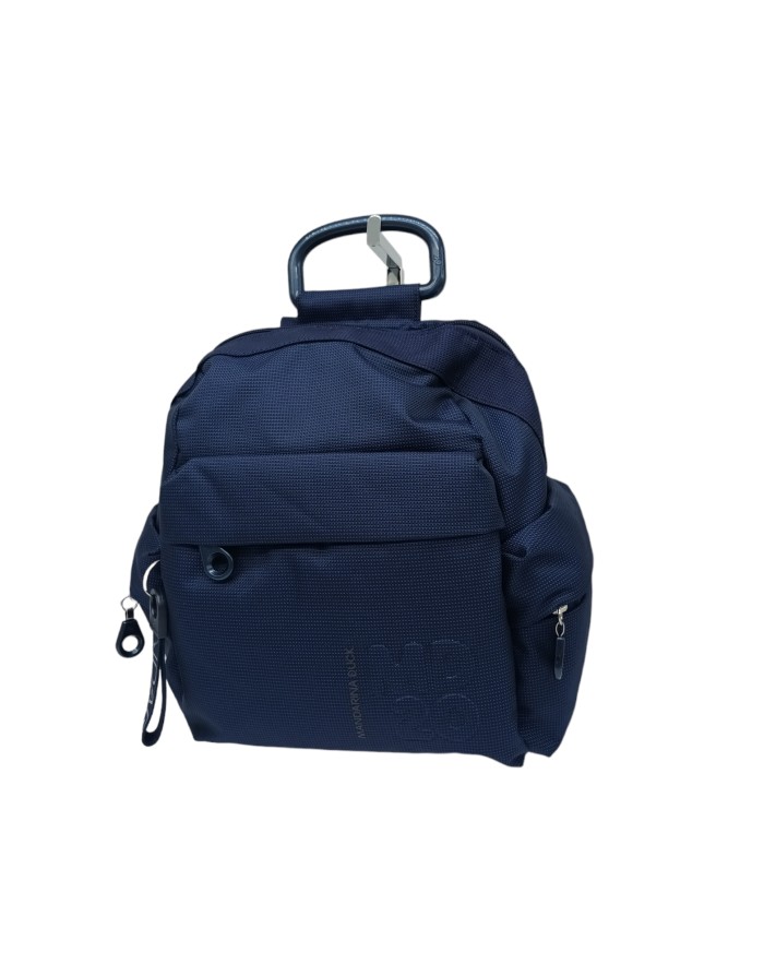 MANDARINA DUCK QMTT1 MD20 BACKPACK, ZAINO MEDIO IN TESSUTO MD20 COLORE DRESS BLUE, LAMPO CENTRALE E TRE TASCHE ESTERNE