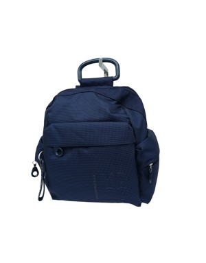 MANDARINA DUCK QMTT1 MD20 BACKPACK, ZAINO MEDIO IN TESSUTO MD20 COLORE DRESS BLUE, LAMPO CENTRALE E TRE TASCHE ESTERNE