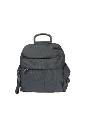 MANDARINA DUCK QMTT1 MD20 BACKPACK, ZAINO MEDIO IN TESSUTO MD20 COLORE STEEL, LAMPO CENTRALE E TRE TASCHE ESTERNE