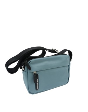 MANDARINA DUCK VCT34-29I HUNTER, BORSA PICCOLA  IN TESSUTO COLORE SUMMER FOG CON RIPORTI NERI, LAMPO CENTRALE,TASCA FRONTALE, T