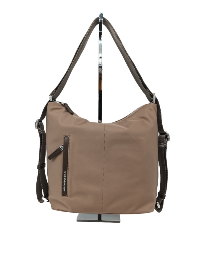MANDARINA DUCK VCT41-HUNTER, BORSA/ZAINO MEDIA IN TESSUTO COLORE  BEAVER/TORTORA CON RIPORTI T.MORO, LAMPO CENTRALE,TASCA FRONT