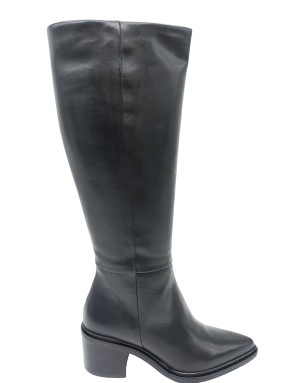 MJUS L39303, STIVALE LISCIO IN VITELLO COLORE NERO, LAMPO LATERALE, FONDO GOMMA, TACCO 6CM