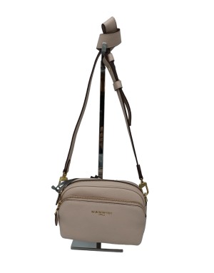 NANNINI 17391 KEIRA BORSA PICCOLA IN VITELLO BOTTALATO COLORE CIPRIA, DUE SCOMPARTI CENTRALI CON LAMPO, TRACOLLA REGOLABILE