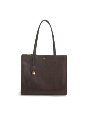 NANNINI HELGA BORSA GRANDE IN VITELLO INGRASSATO  COLORE CUOIO, TRE SCOMPARTI, LAMPO CENTRALE, TASCA POSTERIORE E DUE MANICI SP