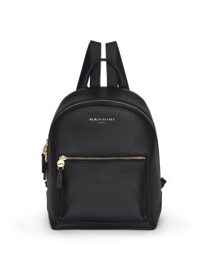 NANNINI HELGA ZAINO IN VITELLO BOTTALATO COLORE NERO, LAMPO CENTRALE, TASCONE FRONTALE E TASCA POSTERIORE