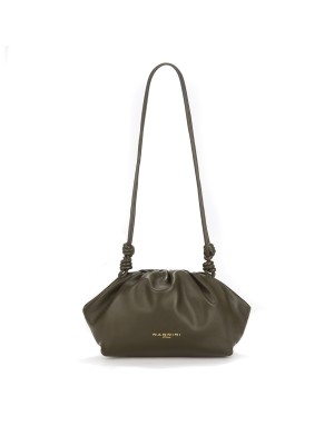 NANNINI KEIRA BORSA PICCOLA/MEDIA IN VITELLO  COLORE VERDE BOTTIGLIA, PLISSETTATURA PARTE SUPERIORE, TRACOLLA LUNGA