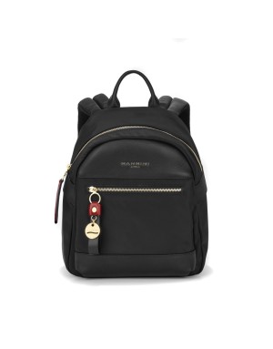 NANNINI LIBERTY ZAINO IN NYLON E VIT.CARACAS COLORE NERO/ROSSO, LAMPO CENTRALE, TASCONE FRONTALE