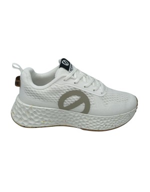 NO NAME SNEAKER LACCI IN TESSUTO ELASTICIZZATO COLORE BIANCO CON LOGO GRIGIO, FONDO GOMMA EXTRA LIGHT