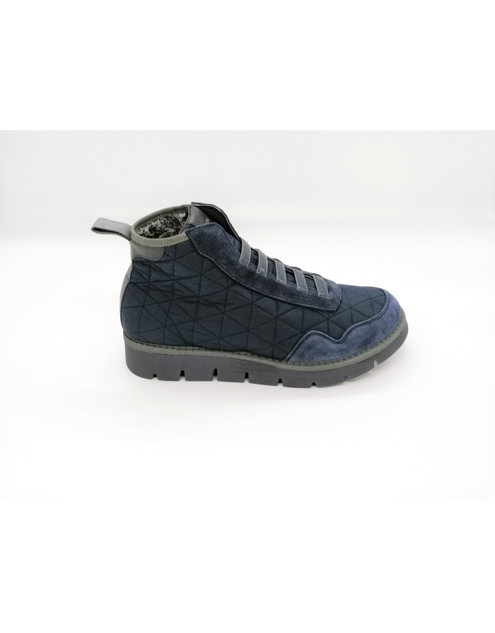 PANCHIC MADRID M, POLACCO IN CAMOSCIO E TESSUTO TECNICO COLORE FLAG/BLU,ELASTICI SU ACCOLLO,FODERA PELLICCIA,FONDO MICRO