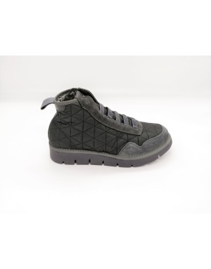 PANCHIC MADRID M, POLACCO IN CAMOSCIO E TESSUTO TECNICO COLORE SHARK/GRIGIO,ELASTICI SU ACCOLLO,FODERA PELLICCIA,FONDO MICRO