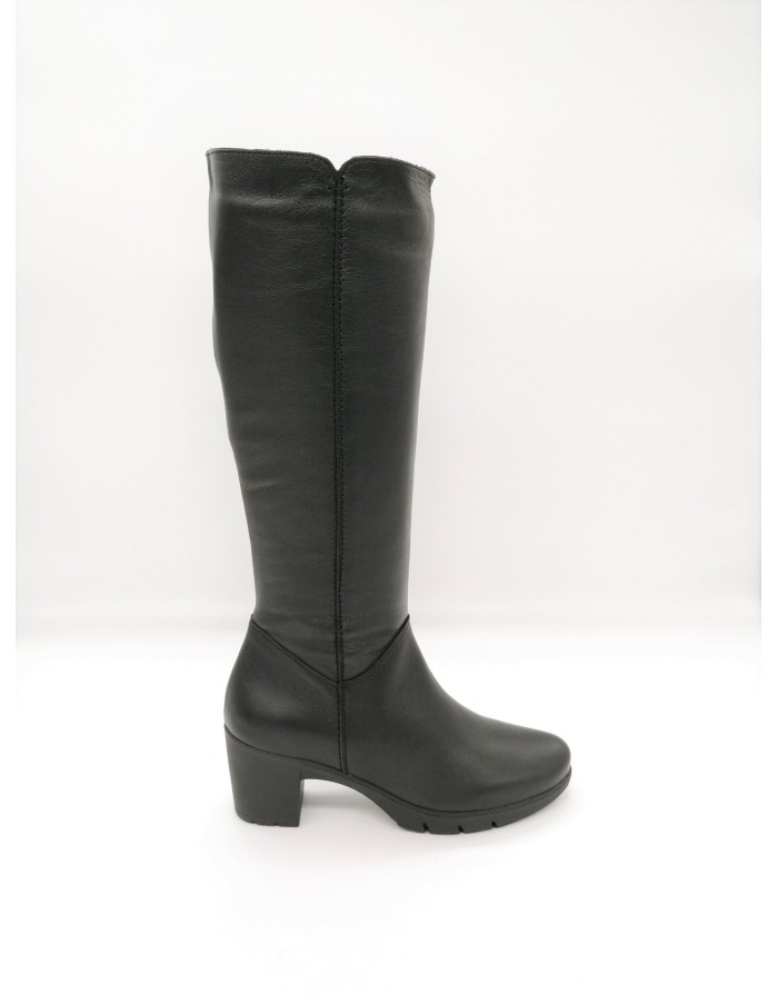 PAULA URBAN 16-308 STIVALE IN VITELLO COLORE NERO,LAMPO LATERALE,FONDO GOMMA,TACCO 6CM CON PLATEAU