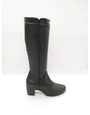 PAULA URBAN 16-308 STIVALE IN VITELLO COLORE NERO,LAMPO LATERALE,FONDO GOMMA,TACCO 6CM CON PLATEAU