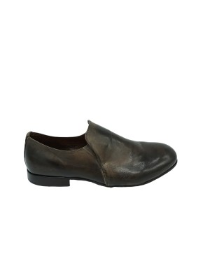PAWELK'S 22312, SLIP-ON ACCOLLATO IN VITELLO TUFFATO  COLORE MARRONE, FONDO CUOIO INSERTO GOMMA