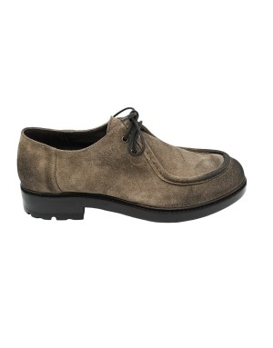 PAWELK'S 24210, STRINGATA INGEGNERE, TOMAIA IN CAMOSCIO INGRASSATO COLORE TORTORA, FONDO GOMMA