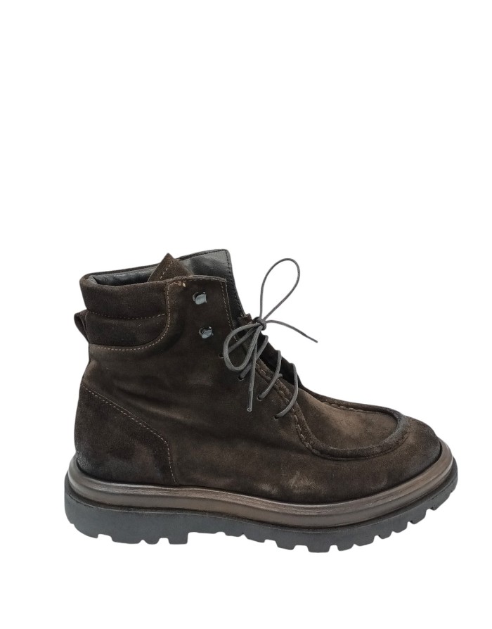 PAWELK'S SPOLACCO STRINGATO INGEGNERE, TOMAIA IN CAMOSCIO INGRASSATO COLORE T.MORO, GUARDOLO IN VITELLO IN TINTA, FONDO GOMMA C