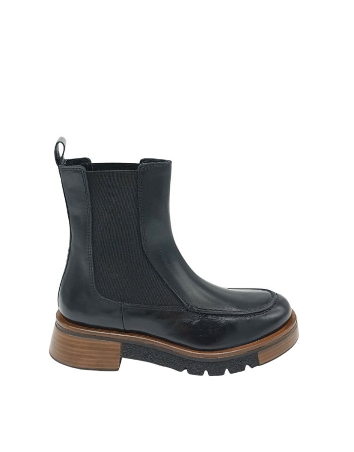 PONS QUINTANA 10996 MALI-B, BEATLES CON VASCHETTA, TOMAIA IN VITELLO COLORE NERO CON ELASTICI IN TINTA, FONDO GOMMA CARRO CON G