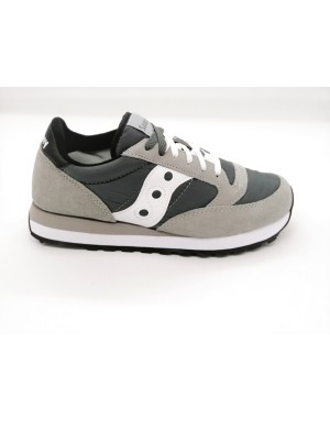 SAUCONY JAZZ'O S2044-553 SNEAKER LACCI IN CAMOSCIO E TESSUTO NYLON COLORE GRIGIO/ANTRACITE CON RIPORTI BIANCHI, FONDO MICRO