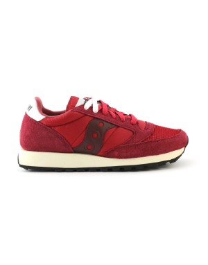 SAUCONY JAZZ'O VINTAGE 70368-6 SNEAKER LACCI TOMAIA CAMOSCIO E TESSUTO RETATO ROSSO-BIANCO FONDO MICRO 3CM