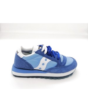SAUCONY S1044-260 BLUE/WHITE JAZZ'O SNEAKER LACCI TOMAIA CAMOSCIO E TESSUTO COLORE AZZURRO/BIANCO FONDO MICRO 3CM