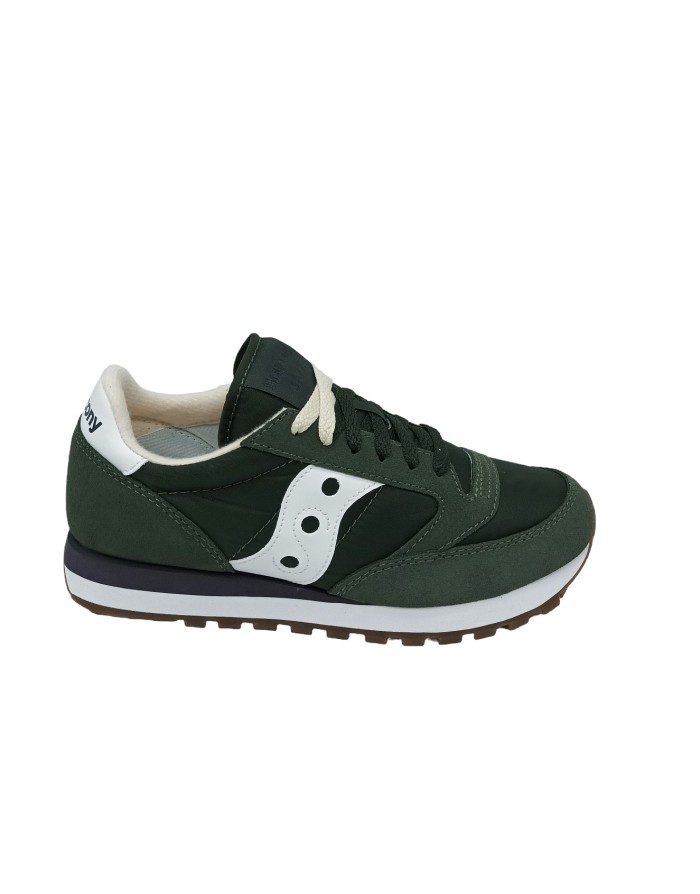 SAUCONY S2044-663 JAZZ'O, SNEAKER LACCI IN CAMOSCIO E TESSUTO COLORE VERDE, FONDO MICRO BICOLOR