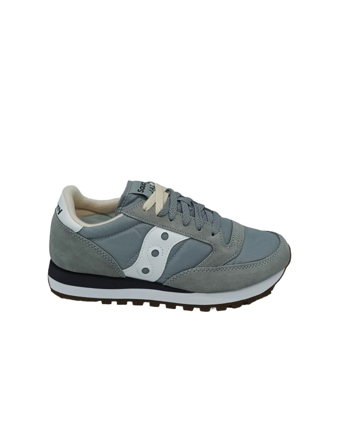 SAUCONY S2044-664 JAZZ'O, SNEAKER LACCI IN CAMOSCIO E TESSUTO COLORE GRIGIO, FONDO MICRO BICOLOR