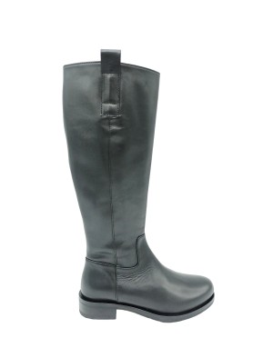 STATUS S2005-G STIVALE CAVALLERIZZA IN VITELLO COLORE NERO, LAMPO LATERALE, TACCO 4CM, FONDO GOMMA