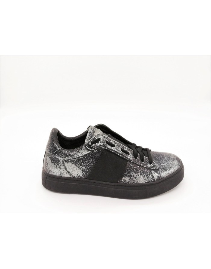 STOKTON 650-U-FW 16 SNEAKER IN VITELLO CRACCATO COLORE GRIGIO CON  FASCIONE IN  ELASTICO NERO, FONDO GOMMA
