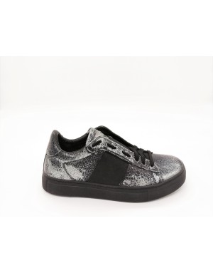 STOKTON 650-U-FW 16 SNEAKER IN VITELLO CRACCATO COLORE GRIGIO CON  FASCIONE IN  ELASTICO NERO, FONDO GOMMA