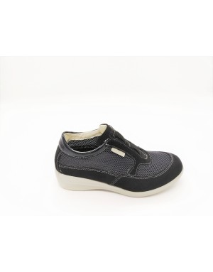 STONEFLY 106103 VENUS II 62 VEL /NET  MOCASSINO IN CAMOSCIO E RETE COLORE BLU, FONDO ZEPPA GOMMA 3 CM