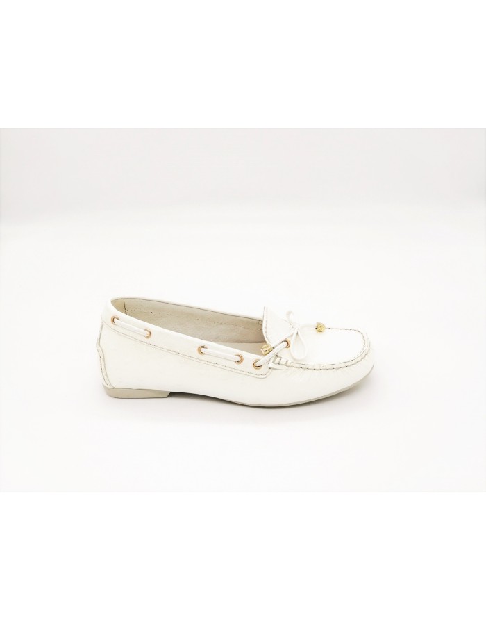 STONEFLY 106124 CAPRI II 5 P. OSTRICH  MOCASSINO    STAMPATO STRUZZO COLORE BIANCO , FONDO GOMMA 2 CM