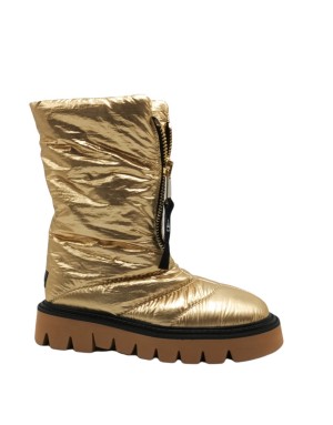 STRATEGIA/ELENA IACHI 3128-T STIVALETTO PIUMINO IMBOTTITO IN TESSUTO IMPERMEABILE IMPUNTURATO COLORE GOLD, LAMPO CENTRALE, DOPP