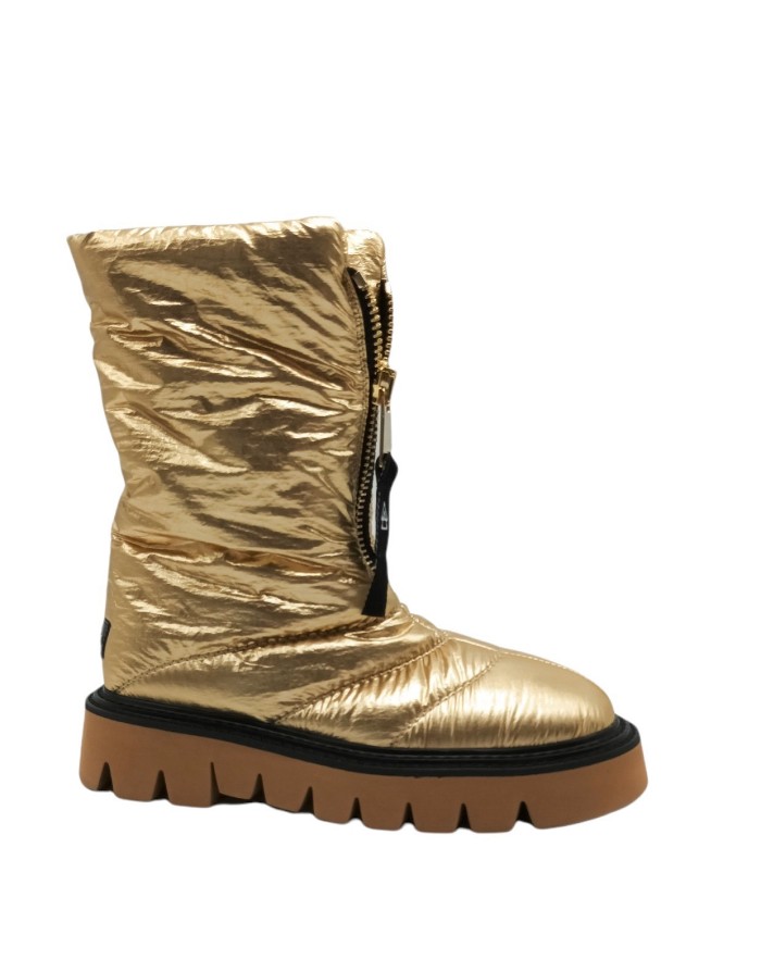 STRATEGIA/ELENA IACHI 3128-T STIVALETTO PIUMINO IMBOTTITO IN TESSUTO IMPERMEABILE IMPUNTURATO COLORE GOLD, LAMPO CENTRALE, DOPP
