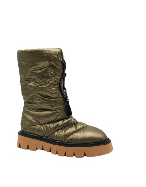 STRATEGIA/ELENA IACHI 3128-T STIVALETTO PIUMINO IMBOTTITO IN TESSUTO IMPERMEABILE IMPUNTURATO COLORE MILITARE, LAMPO CENTRALE, 