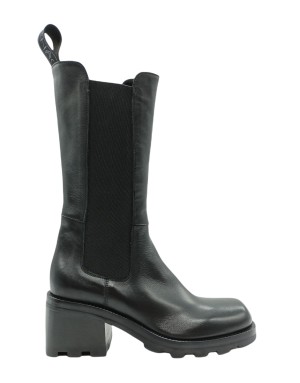 STRATEGIA/ELENA IACHI E2704  BEATLES 3/4 IN VITELLO COLORE NERO, FONDO GOMMA CARRO, TACCO 7CM