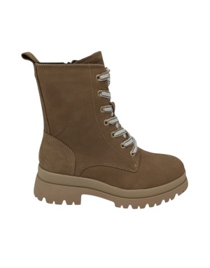 TAMARIS ANFIBIO IN CAMOSCIO INGRASSATO COLORE CAMEL, LACCIO E LAMPO LATERALE, FONDO GOMMA CARRO, TACCO 5CM