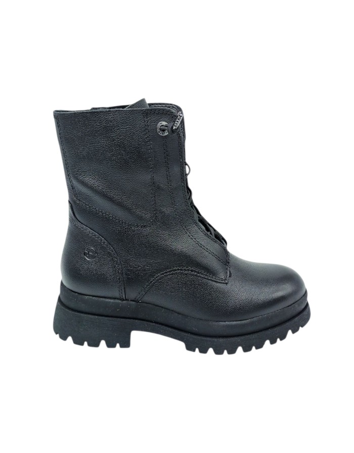 TAMARIS ANFIBIO LISCIO CON ELASTICI E LAMPO LATERALE, TOMAIA IN VITELLO BOTTALATO COLORE NERO, FONDO GOMMA CARRO 5CM