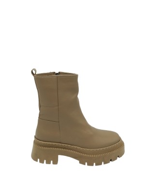 TOSCA BLU 05S040, ANFIBIO IN VITELLO COLORE TALPA, LAMPO LATERALE, FONDO GOMMA CARRO 5 CM