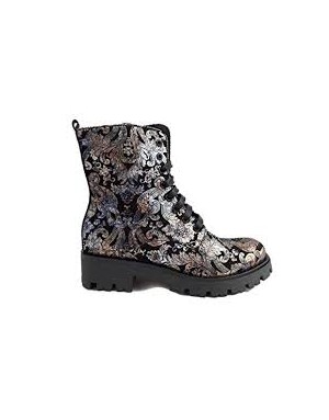 TOSCA BLU 1713S252 ANFIBIO LACCI E LAMPO, TOMAIA IN NABUK STAMPATO FIORATO, FONDO GOMMA CARRO 3CM