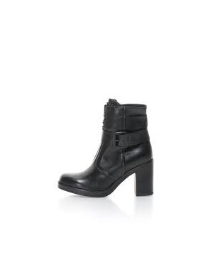 TOSCA BLU 1717S324 TRONCHETTO IN VITELLO COLORE NERO, LINGUETTA CON  PIETRE NERE, TACCO 7CM CON PLATEAU,.7 FONDO GOMMA