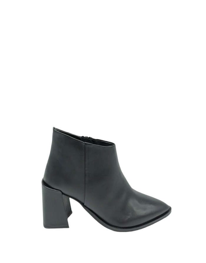 TOSCA BLU 58S572, TRONCHETTO/TEXANO IN VITELLO COLORE NERO, LAMPO LATERALE, TACCO FASCIATO 8CM, FONDO GOMMA