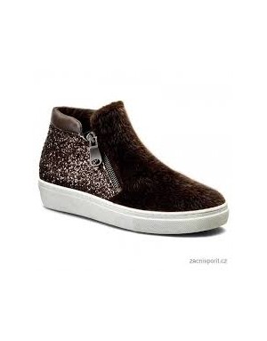 TOSCA BLU SF1601S015 SLIPON MID  IN CAVALLINO E GLITTER COLORE T.MORO LAMPO LATERALI,FONDO GOMMA 3CM