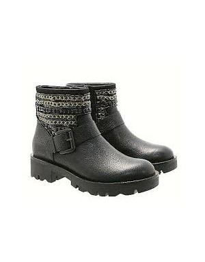 TOSCA BLU SF1814S263 KIRUNA C99 NERO ANFIBIO CON FIBBIA LATERALE E BORCHIE SU GAMBALE TOMAIA VITELLO BOTTALATO NERO FONDO GOMMA