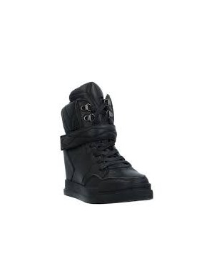 UMA PARKER C22-NP SNEAKER  LACCI IN VITELLO COLORE NERO,ZEPPA INTERNA, FONDO GOMMA