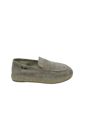 VIDORRETA 41760, MOCASSINO IN  CAMOSCIO COLORE TAUPE, ZEPPA FASCIATA CORDA 3CM