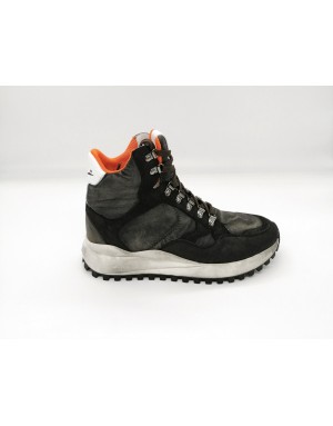 VOILE BLANCHE LARRY HIGH HOOK,POLACCO UOMO CON ALLACCIATURA A PEDULA,TOMAIA IN CAMOSCIO INGRASSATO E TESSUTO VELICO TECNICO COL