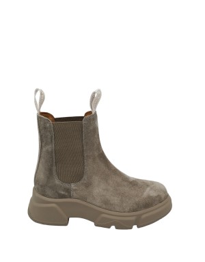 VOILE BLANCHE TANKY BEAT BEATLES  IN CAMOSCIO  COLORE GRIGIO MEDIO , ELASTICI IN TINTA, FONDO GOMMA EXTRALIGHT 5CM