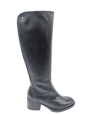 WONDERS  STIVALE LISCIO CON LAMPO LATERALE, TOMAIA IN VITELLO COLORE NERO, ELASTICO POSTERIORE, FONDO GOMMA, TACCO 6CM