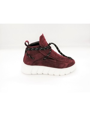 YLATI ULISSE 1,POLACCO IN NABUK COLORE BORDO',FONDO ZEPPA GOMMA DENTATA EXTRA LIGHT COLORE BIANCO